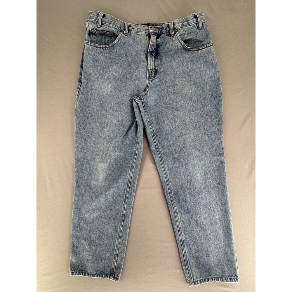 VTG Bugle Boy Gold Crest 740 Relaxed Fit Jeans Mens 38x30 Light Wash Blue Denim